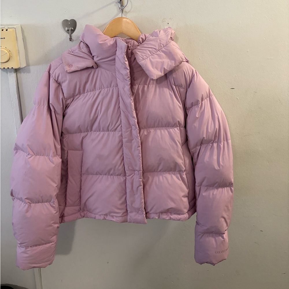 Pink Lululemon Wonderpuff Cropped Jacket Goose Down
